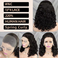Perruque Lace Front Bouclée Printanière 13x4 Cheveux Humains Double Drawn Courts 16 Pouces 6 Couleurs En Stock Vente en Gros Direct Usine