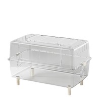 Cage à hamster en acrylique transparent-Grand manoir de villa à deux étages avec accessoires, habitat transparent à vue complète pour petits animaux