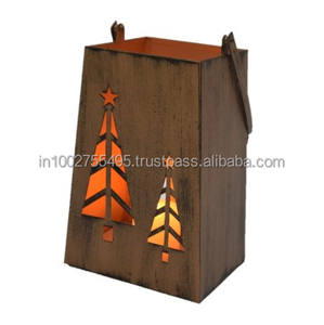 Portavelas Cuadrado Decorativo de Metal para el Hogar en Diferentes Acabados para Decoración de Navidad, Cumpleaños y Halloween - Product Image 1