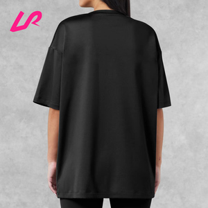 T-shirt à manches courtes pour femmes <span class=keywords><strong>de</strong></span> haute qualité en tissu recyclé extensible T-shirt surdimensionné épaules tombantes haut d'entraînement <span class=keywords><strong>de</strong></span> gymnastique vente en gros - Product Image 2