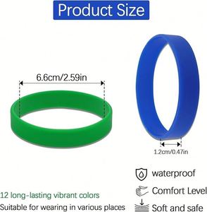 Bracelets en silicone personnalisés, bracelets en caoutchouc de couleurs assorties, kit de bracelets pour les jeux sportifs, les fêtes, les marqueurs de gobelets, pour femmes et hommes - Product Image 3