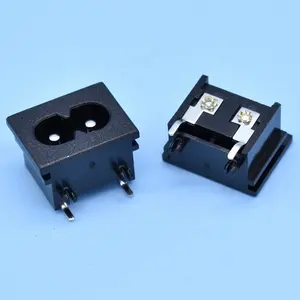 DB-8 C8 High quality high temperature resistance 2 hole solid pin Small eight-word 18x23mm male socket jack AC power