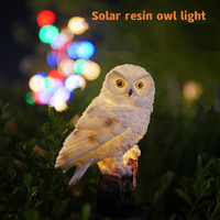 Lampes solaires de jardin Lampes solaires décoratives d'extérieur en résine Hibou avec piquet pour jardin, pelouse, chemin et jardin Décorations de cour