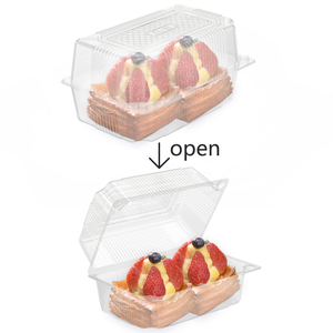 กล่องใส่เค้กแบบมีบานพับ PET ใส - Product Image 2