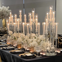 Candelabros de Acrílico Transparente para Centros de Mesa de Boda, Decoración, Portavelas para Bodas