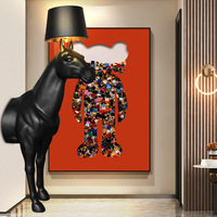 Grande sculpture de cheval en fibre de verre, statue d'animal moderne pour hall d'hôtel et décoration intérieure