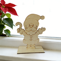 Kit de Bricolage de Noël : Élan en Bois Non Fini Personnalisable, Lavable et Écologique, avec Cadeaux, pour Décoration de Table