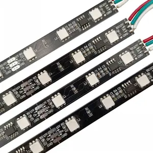 SMD5050 Led sert şerit ışık çubukları akıllı RGB tam renkli DC 12V 10mm genişlik 24Leds Led çubuk ışık 5050 sihirli sabit şerit ışık