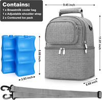 Sac isotherme double compartiment personnalisé pour lait maternel, sac de transport portable en tissu Oxford pour biberons, sac de rangement étanche pour tire-lait