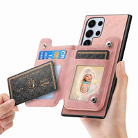 Étui magnétique en cuir véritable pour Samsung S26 Ultra, support de rangement multifonctionnel, porte-cartes, coque en cuir A55 S25 S24