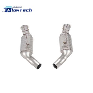 ท่อดาวน์ไปป์สแตนเลส T304 แบบไหลสูง พร้อมแผ่นกันความร้อน สำหรับ Alfa Romeo Giulia Quadrifoglio 2.9T V6 ปี 2016+ - Product Image 5