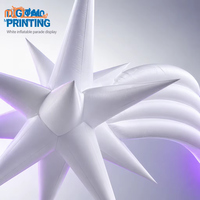 Étoile filante gonflable de 6 m avec traîne pour Noël, décoration géante d'étoile blanche scintillante pour événements festifs