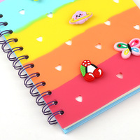 Carnet à spirales A5 en silicone rigide, détachable, avec motif cœur creux, pour planificateur, cahier d'exercices DIY, reliure à feuilles mobiles
