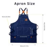 Tablier de chef/barman en toile de coton avec logo personnalisé, tailles M-XXL, robuste, réglable, avec grandes poches