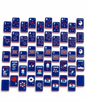Jeu de Mahjong patriotique américain, tuiles en acrylique bleu royal, aigle, drapeau, feux d'artifice, Statue de la Liberté, Joker, 4 juillet, Jour de l'Indépendance