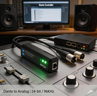 Konverter Audio Jaringan Dante Profesional 2ch Output Analog 20Hz hingga 20kHz