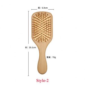 Cepillo para el Cabello Ecológico de Madera Natural con Almohadilla de Aire, Desenredante, con Mango de Bambú y Logotipo Personalizado, para Masaje Capilar - Product Image 4