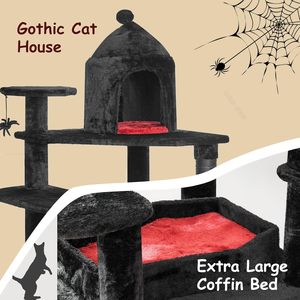 Factory Supply Popular Pet Furniture <strong>Large</strong> <strong>Climbing</strong> Frame Scratcher Components <strong>Cat</strong> <strong>Tree</strong> With Coffin Bed - Product Image 5