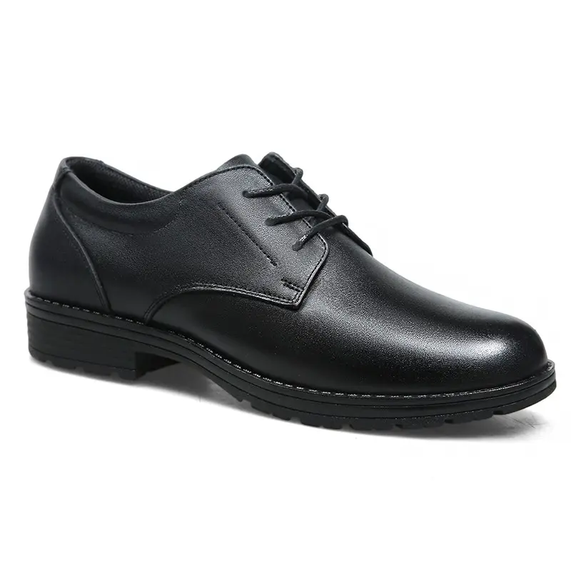 flat lace up black genuine leather formal men oxford dress shoes