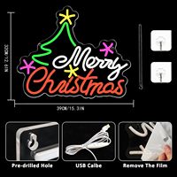 XinZhao Enseigne néon LED personnalisée Joyeux Noël, Décoration murale colorée en forme d'arbre de Noël, Intensité réglable, Indice de protection IP33, Garantie 1 an pour les fêtes