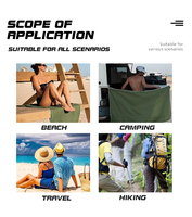 Serviette de plage magnétique anti-sable à séchage rapide avec aimants intégrés pour chaise de plage, porte de voiture, piscine, voyage, yoga