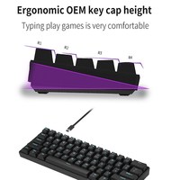 Clavier de jeu mécanique IBLANCOD K61 avec touches de couleur mixte rouge/bleu, axe bleu, rétroéclairage bleu pour ordinateur