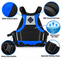 Gilet de sauvetage pour rafting en eaux vives 150N avec tissu Oxford 600D, sangles réglables pour kayak, canyoning, sports nautiques commerciaux