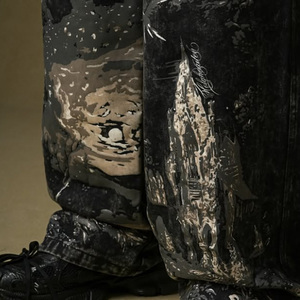Retro Y2k <strong>Custom</strong> Private <strong>Label</strong> 3d Embroidery Flare Straight Leg Oversized Graphic Distressed Heavyweight Denim Cotton <strong>Jeans</strong> - Product Image 6