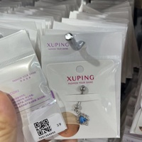 XUPING Cincin Pusar Trendy dari Baja Tahan Karat Desain Bintang/Stroberi/Hati/Kupu-kupu/Bunga/Buah Warna Putih untuk Wanita Pria