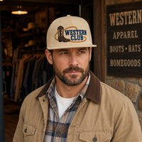 Casquette Snapback Style Urbain à Visière Plate, Broderie Ranch Boot Stitch, Faible MOQ, Échantillonnage Rapide pour Acheteurs de Cadeaux Country, Broderie Personnalisée Unisexe