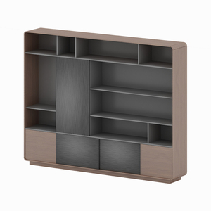 Armoire de rangement moderne en panneaux de bois pour bureau à domicile et atelier - Product Image 1