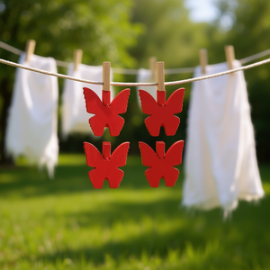 Ilan Mollette in Legno a Forma di Farfalla 3,5cm 4 Pezzi per Fermagli da Abbigliamento - Product Image 3