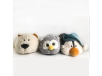 Fabrication sur mesure de pantoufles en peluche personnalisées, pantoufles d'hiver chaudes et moelleuses en forme de pingouin pour enfants
