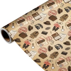 Rollo de papel de regalo Liobelon Vintage Detective & Spy, 17 pulgadas x 16.4 pies - Product Image 2