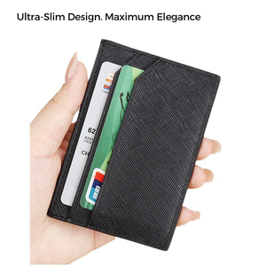 Cadeau de créateur de trading personnalisé permis de conduire à crédit mince saffinao <span class=keywords><strong>porte</strong></span>-cartes en cuir véritable portefeuilles luxe - Product Image 1