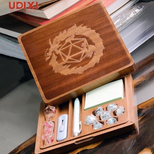 Dice Box Udixi Sapele Square Wooden Dice Box For Dice Games RPG DND Candy Storage Dice Case