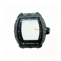 Boîtier de montre en fibre de carbone forgée, boîtier de montre à tourbillon volant avec cristal saphir |   Accessoires de montres mécaniques de luxe