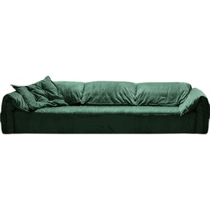 Italian Minimalist Frosted Fabric Elephant Ear Down Filled Three Seater L Shaped <b>Sofa</b> For <b>Small</b> Living Room - Product Image 4