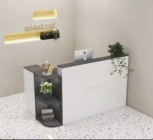 Petit comptoir de caisse pour magasin, comptoir d'accueil pour boutique de vêtements, bar d'angle, salon de beauté minimaliste moderne, réception de salon de coiffure - Product Image 5