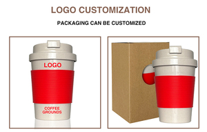 Gobelet de voyage réutilisable 12 oz en café recyclé, écologique, compatible lave-vaisselle, avec logo personnalisé - Product Image 4
