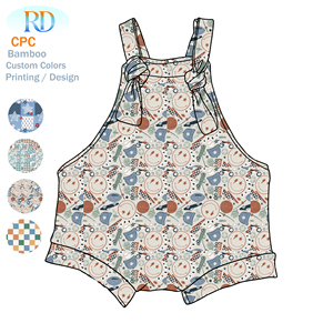 Salopette Corta a Quadri per Neonata in Bambù Morbido, Pantaloni con Bretelle Traspiranti per Bambina, <span class=keywords><strong>Tuta</strong></span> Casual da Esterno per Bambine - Product Image 5