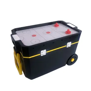 HS Plastic Wheeled Cooler Box With Football Table Game For Camping Trips Tailgating Parties Double Function Game Cooler