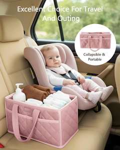 Organizador de Pañales de Poliéster con 3 Compartimentos Extraíbles, 4 Bolsillos Laterales, Portátil, para Uso en el Coche o Guardería, Resistente al Agua, Gran Capacidad - Product Image 6