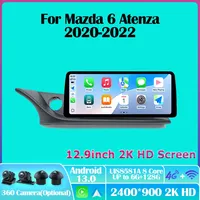 Autoradio 12,9 pouces pour Mazda 6 Atenza 2020-2022 LHD, Carplay, Android Auto, multimédia DSP, stéréo, caméra 360°, GPS, navigation, aide au recul