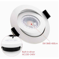 Plafonnier LED moderne étanche IP44, 5W, 3 CCT réglables (3000K-5700K), pour usage résidentiel, avec garantie de 5 ans
