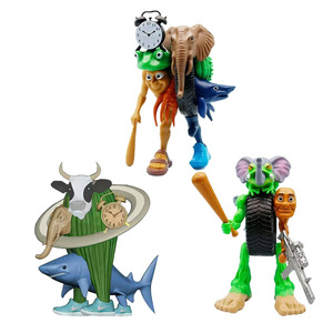 Nueva figura clásica americana de PVC, modelo de adorno, figura de palo, zapatos con tiburón, pies de <span class=keywords><strong>mono</strong></span> de plátano congelado, tema de montañas y mares - Product Image 1