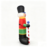 Soldat Casse-Noisette Gonflable Géant de Noël de 3 m avec Lumières LED, Décoration Gonflable Étanche pour Jardin et Affichage Festif