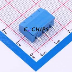 MX301-5.0-03P-BU01-Cu-Y-A Screw Terminal Block Through hole Component (THT),P=5mm Connector 1x3P 5mm Blue Through Hole - Product Image 2