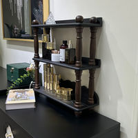 Étagère de Rangement de Bureau au Design Moderne pour Cuisine et Bureau, Compartiment Rectangulaire pour Parfums et Techniques d'Injection, Bois et Aluminium