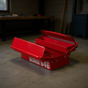 646 3V <b>Tool</b> <b>Box</b> Red Metal Storage Organizer For Workshop Use - Product Image 3